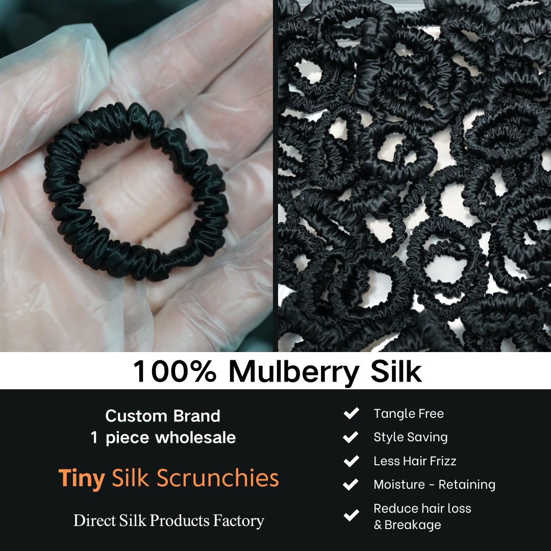 Black Silk Scrunchie Tiny