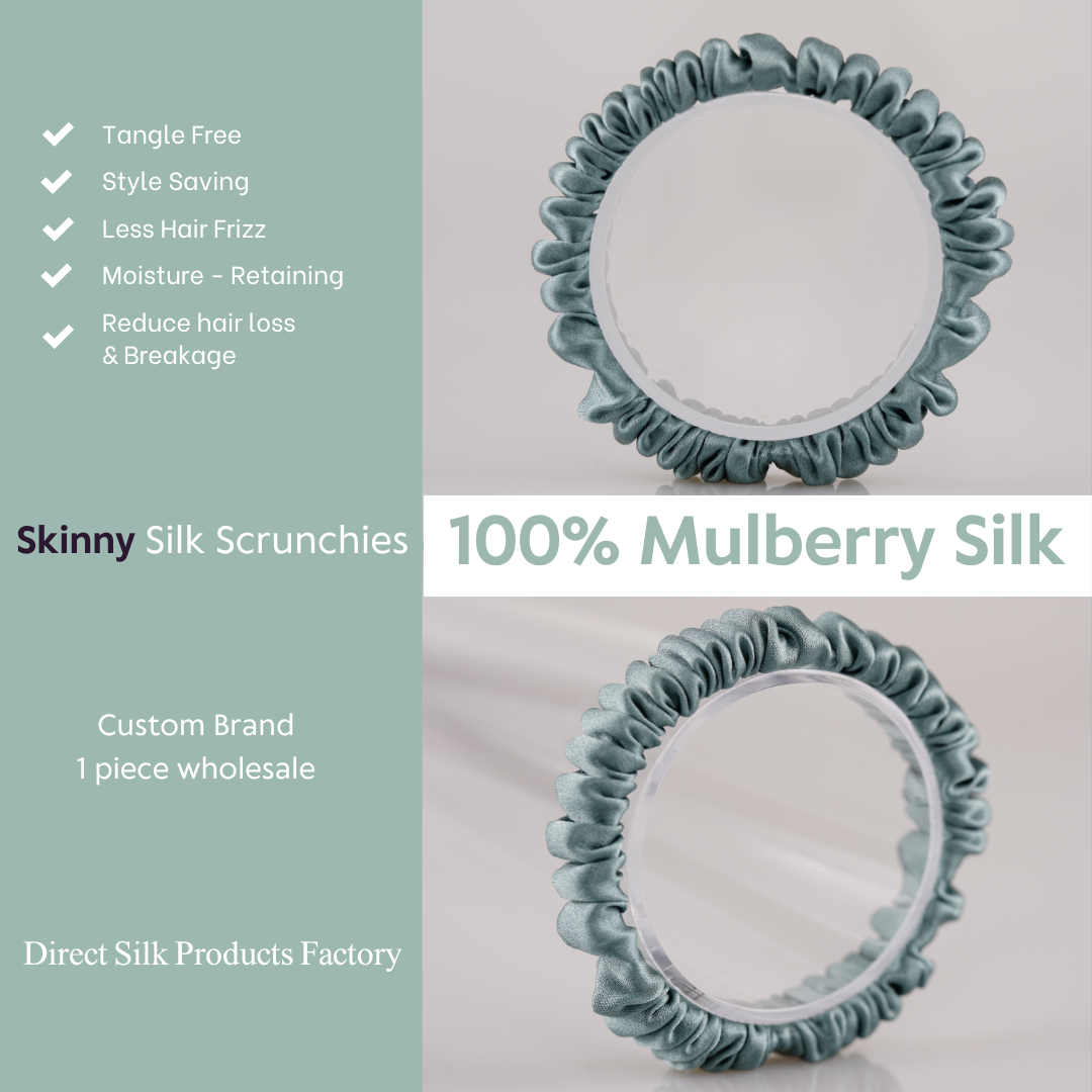 Dark Bamboo Silk Scrunchy Skinny