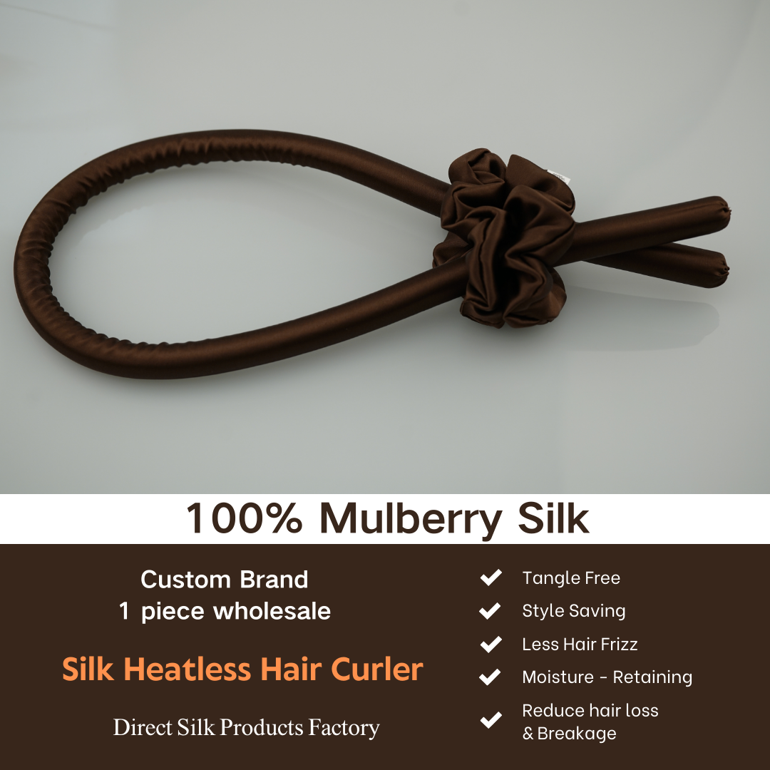 Deep Coffee Heatless Silk Hair Curler