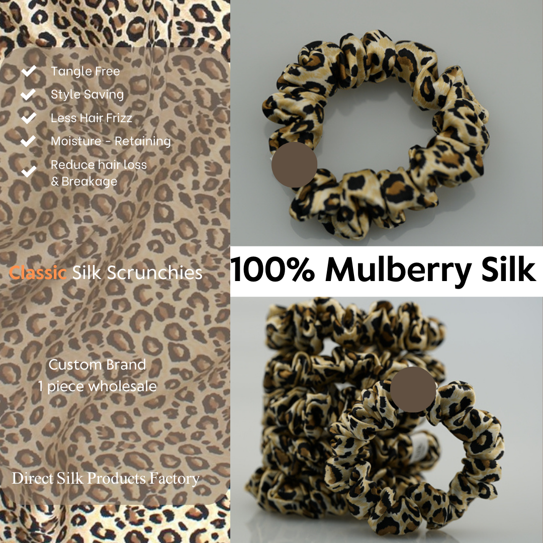 Leopard Silk Scrunchie Classic