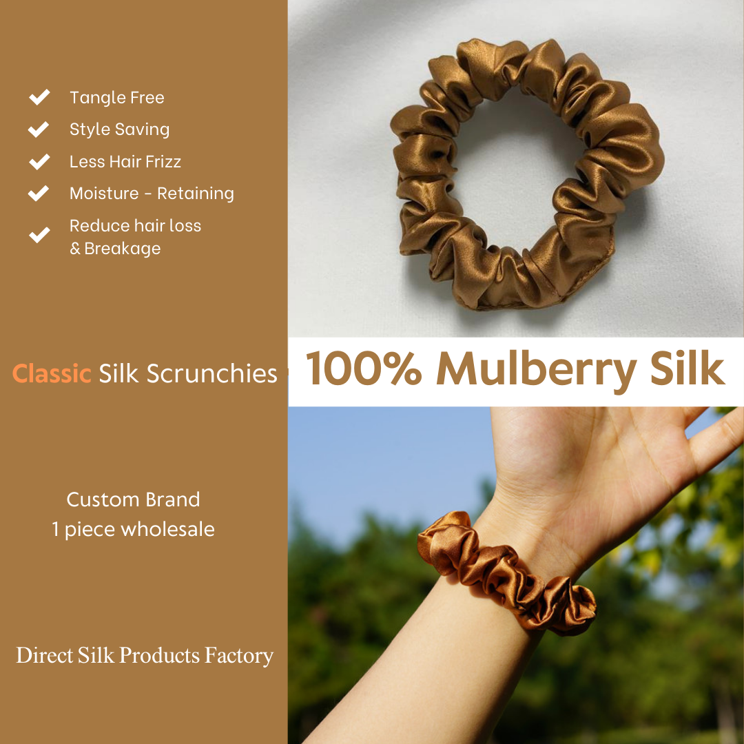 Light Coffee Silk Scrunchie Classic