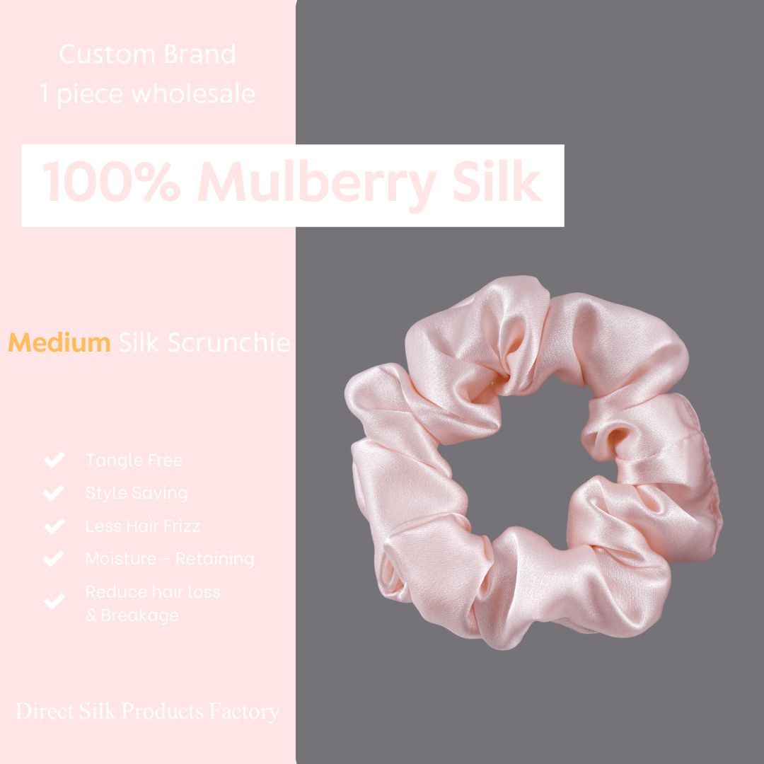 Light Pink Silk Scrunchies Medium