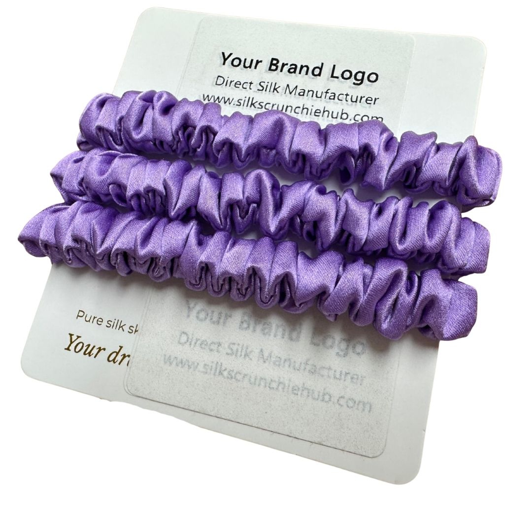 Heather Purple Silk Scrunchie Skinny Wholesale | In Stock