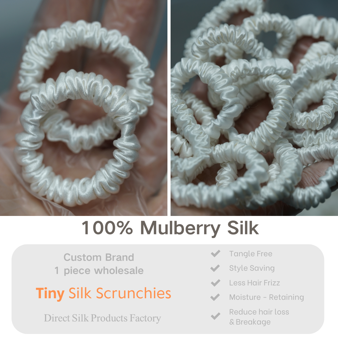 White Silk Scrunchie Tiny