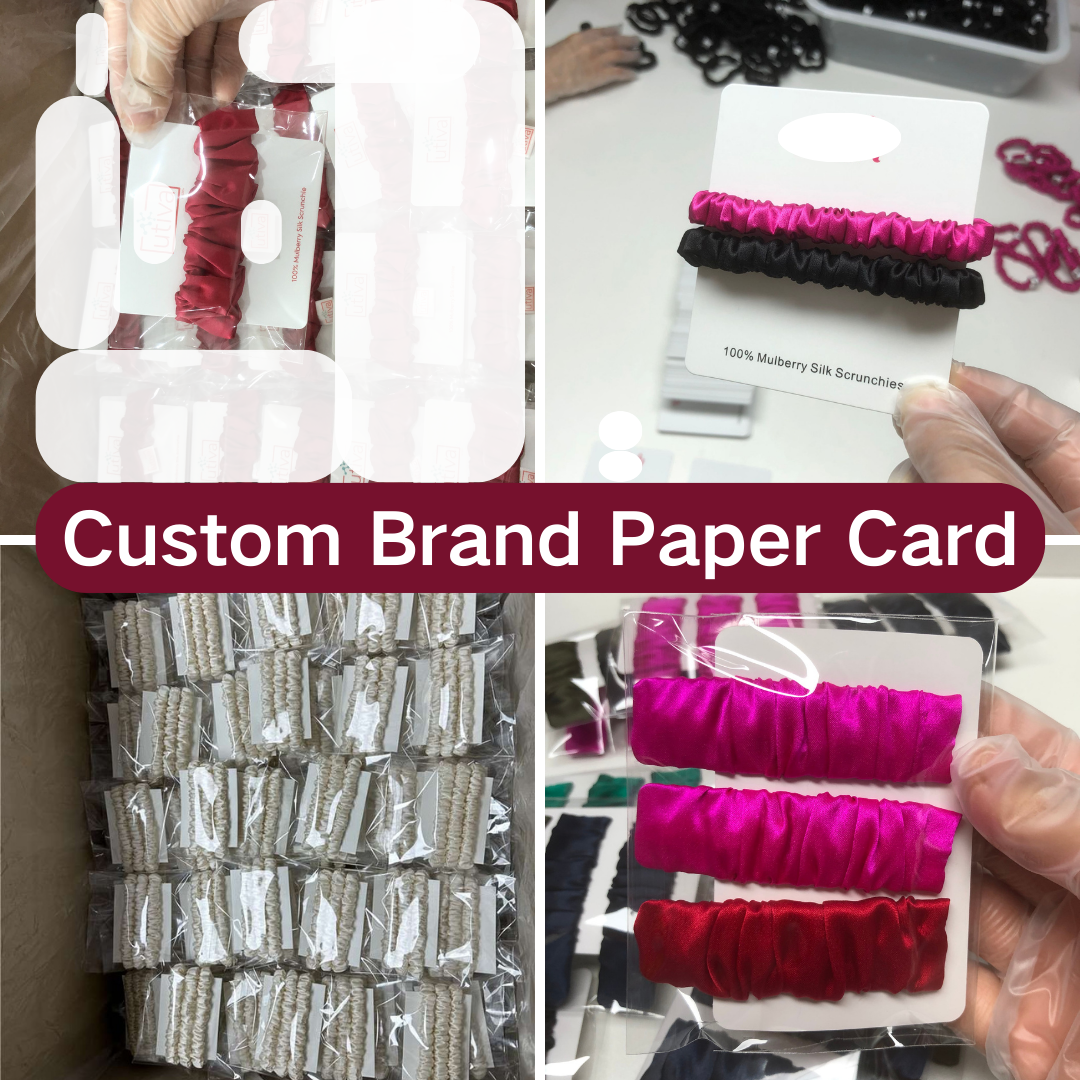 Custom Brand Paper Card for Silk Hair Scrunchie