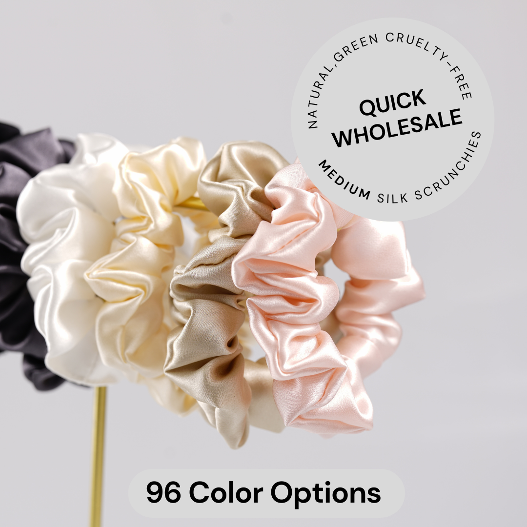 Midi Silk Scrunchie Wholesale - Mix Colors & Fixed Fee