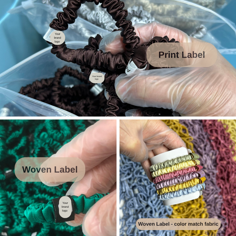 Private label silk scrunchie branding