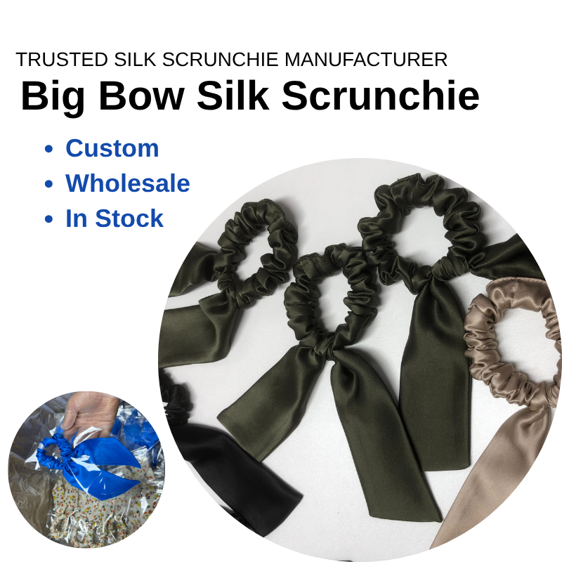 Silk Ribbon Scrunchies (Big Bow) – Elegant Style, Custom & Wholesale