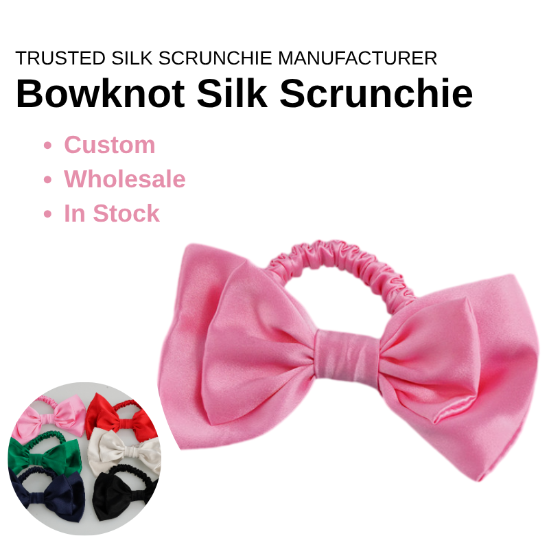 Silk Scrunchies with Bowknot – Decorative Style, Custom & Wholesale