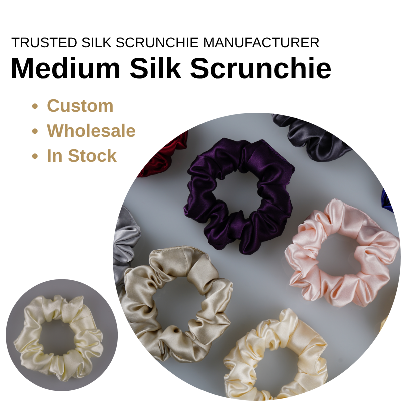 Medium Silk Scrunchies – Size Guide, Custom, Wholesale & In Stock
