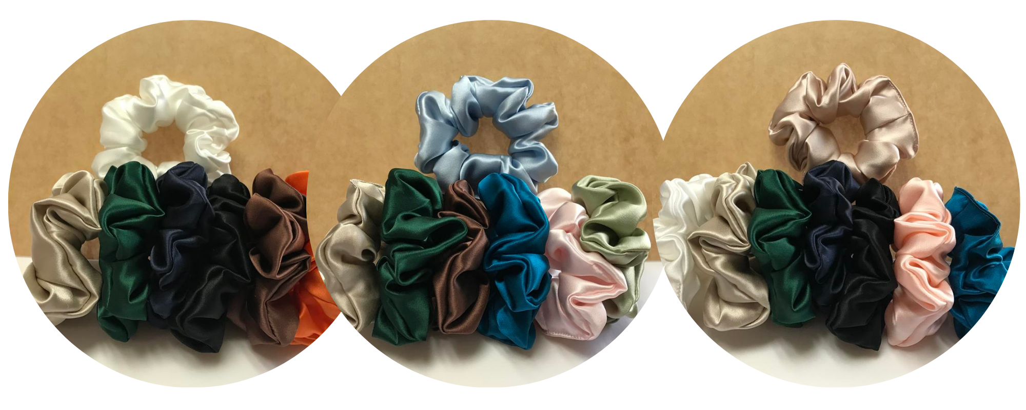 Silk hair ties wholesale custom, 1 piece wholesale, custom brand low MOQ