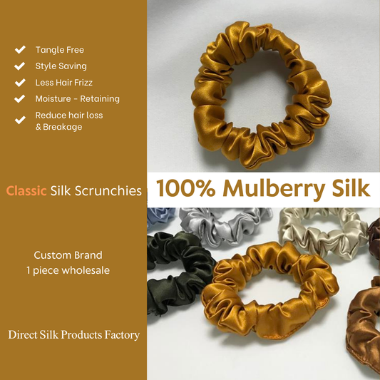 Amber Yellow Silk Scrunchie Classic