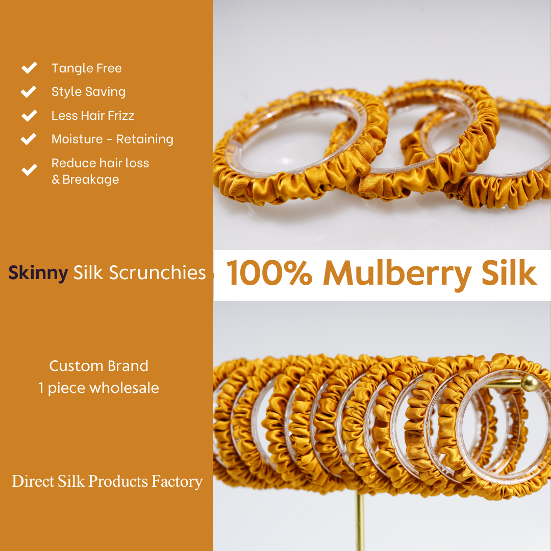 Amber Yellow Silk Scrunchie Skinny
