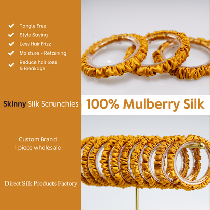 Amber Yellow Silk Scrunchie Skinny