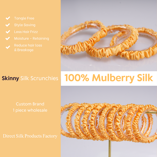 Apricot Silk Scrunchie Skinny