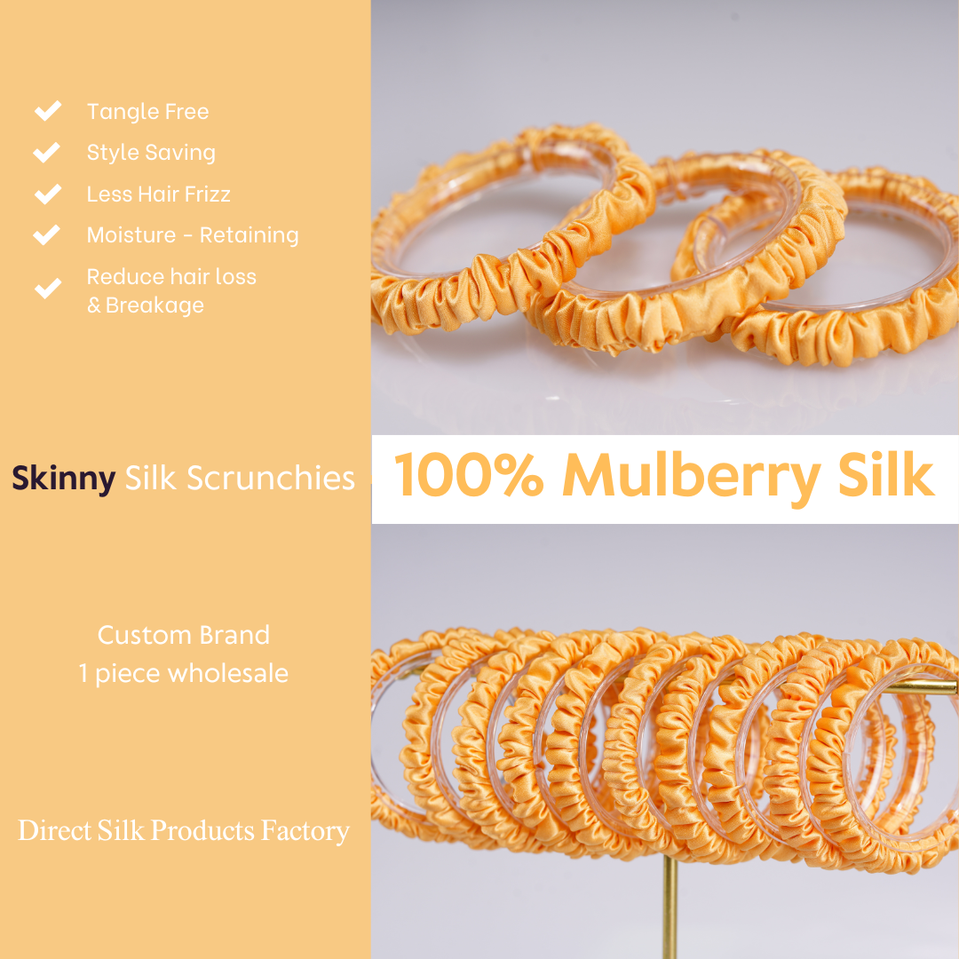 Apricot Silk Scrunchie Skinny