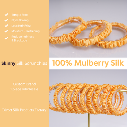Apricot Silk Scrunchie Skinny