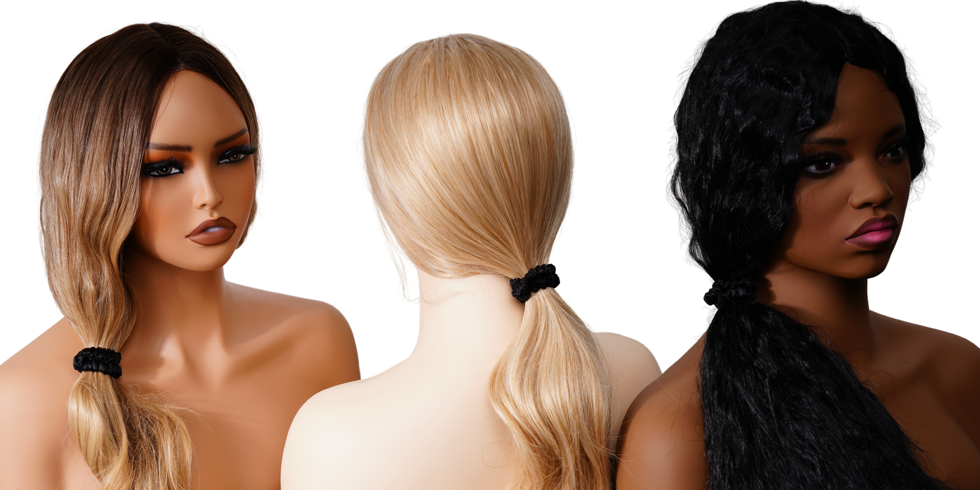 Black Silk Scrunchies