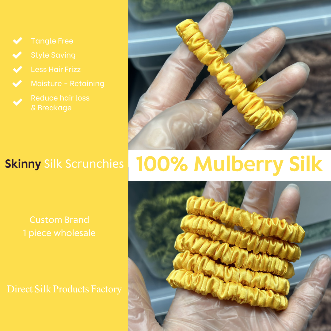 Bright Yellow Silk Scrunchie Skinny