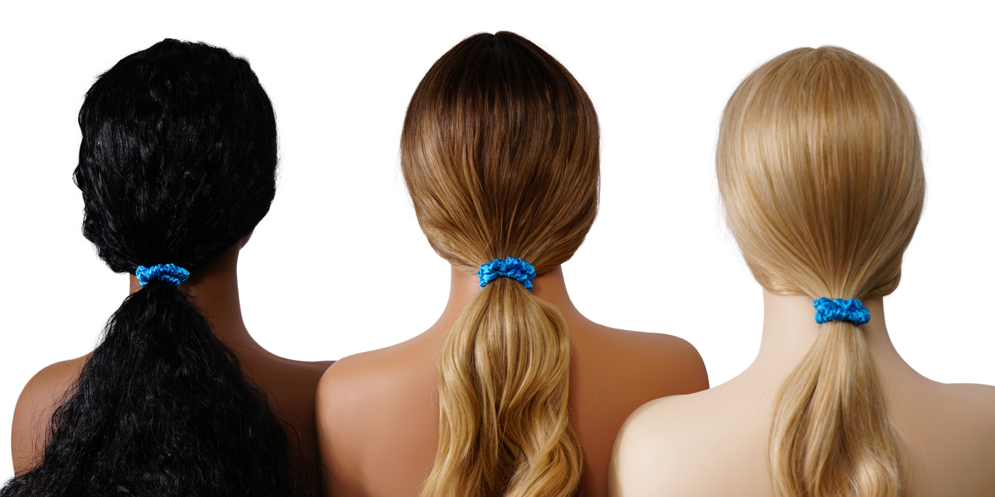 Bright Blue Silk Scrunchies Color #02