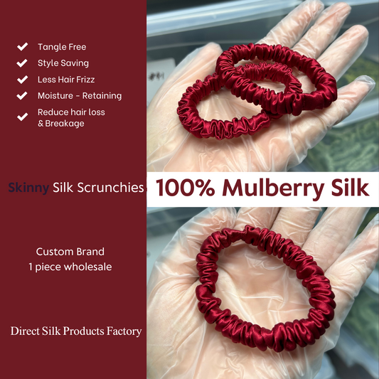 Burgundy Silk Scrunchie Skinny