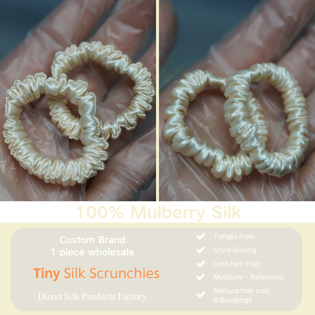 Champagne Silk Scrunchie Tiny