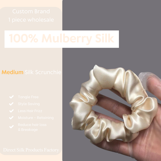 Champagne Silk Scrunchies Medium
