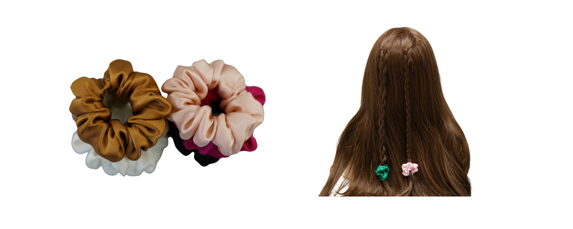 classic silk scrunchie tiny custom wholesale, custom brand low MOQ, 1 piece wholesale