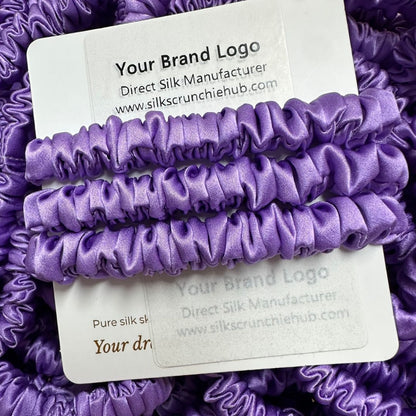 Heather Purple Silk Scrunchie Skinny Wholesale | In Stock