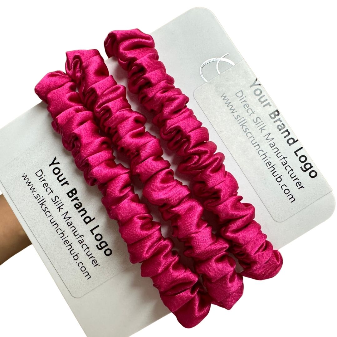 Peony Silk Scrunchie Skinny Wholesale | In Stock