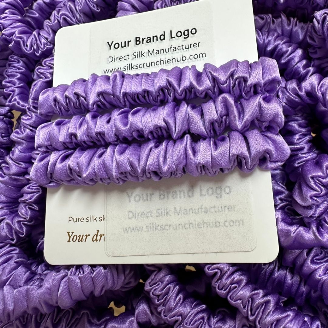 Heather Purple Silk Scrunchie Skinny Wholesale | In Stock