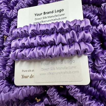 Heather Purple Silk Scrunchie Skinny Wholesale | In Stock