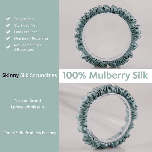 Dark Bamboo Silk Scrunchy Skinny