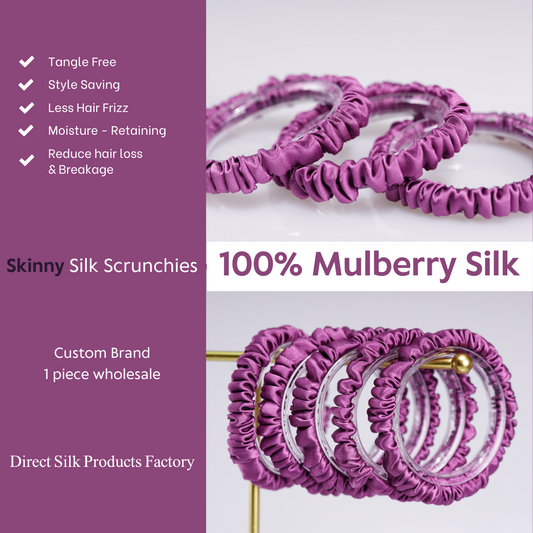 Dark Reddish Silk Scrunchy Skinny