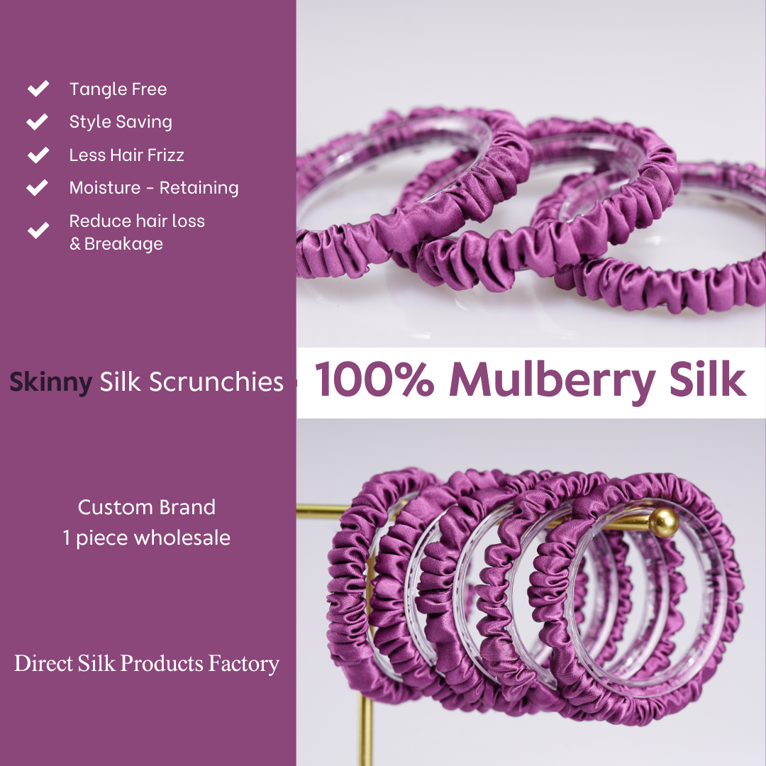 Dark Reddish Silk Scrunchy Skinny