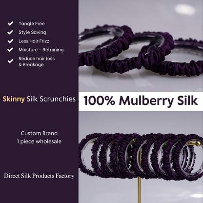 Deep Purple Silk Scrunchie Skinny