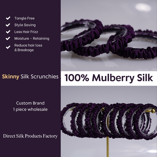 Deep Purple Silk Scrunchie Skinny