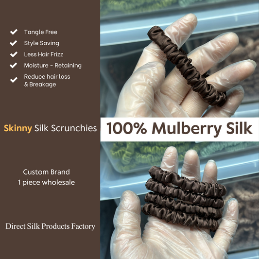 Deep Coffee Silk Scrunchie Skinny