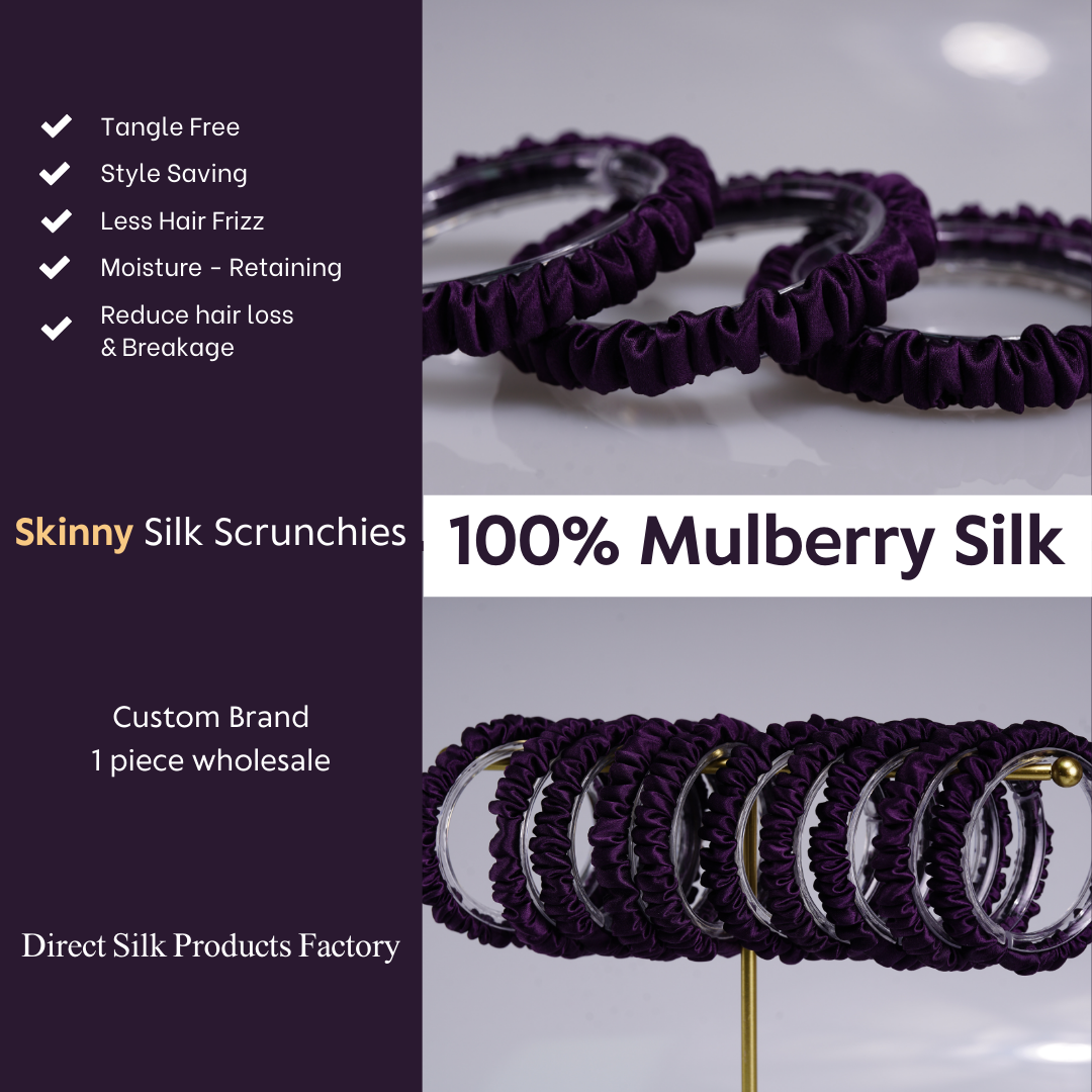 Deep Purple Silk Scrunchie Skinny