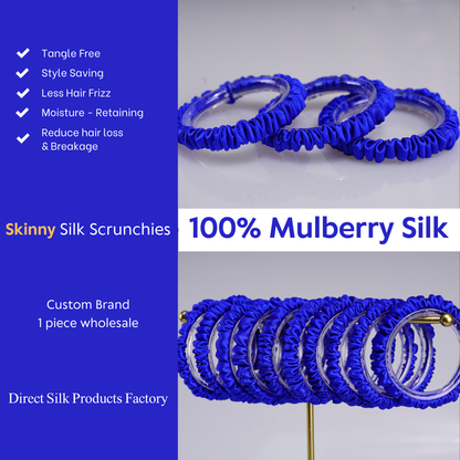 Diamond Blue Silk Scrunchie Skinny
