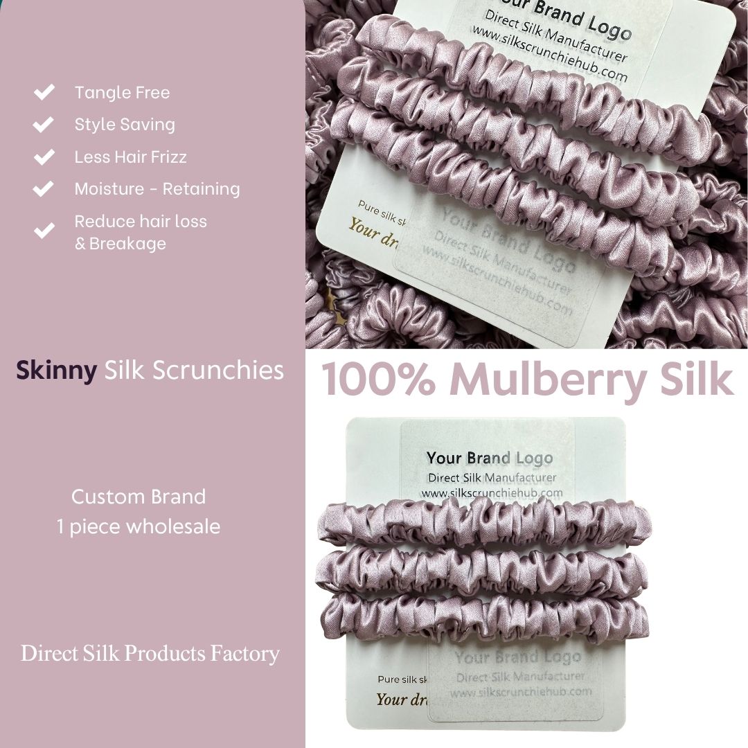 Dusty Lavender Silk Scrunchie Skinny Wholesale | In Stock