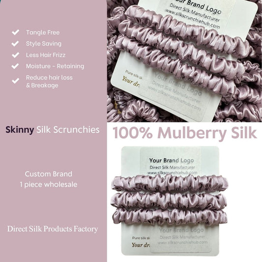 Dusty Lavender Silk Scrunchie Skinny Wholesale | In Stock