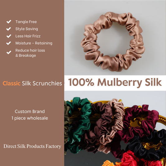 Ebony Silk Scrunchie Classic