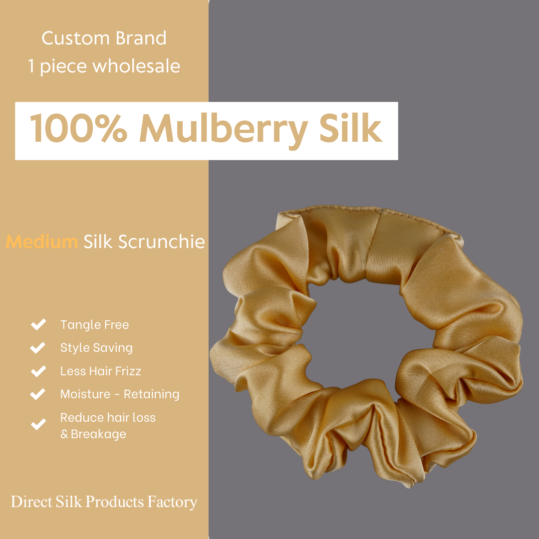 Gold Silk Scrunchie Medium