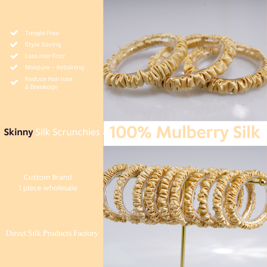 Gold Silk Scrunchies Skinny