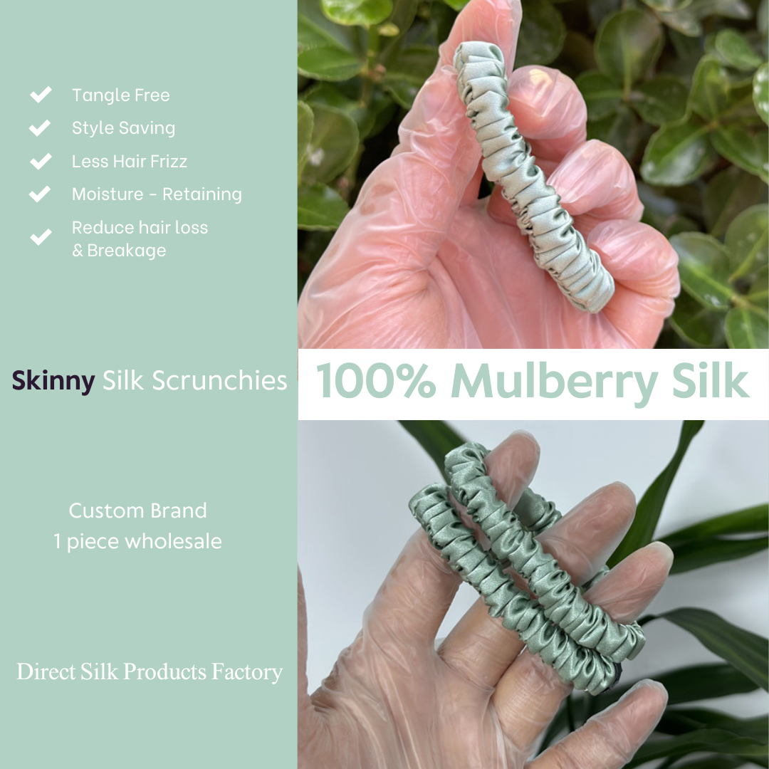 Lake Green Silk Scrunchie Skinny