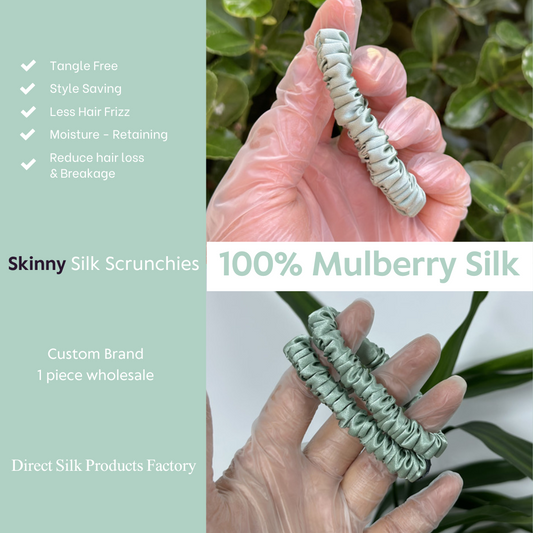 Lake Green Silk Scrunchie Skinny