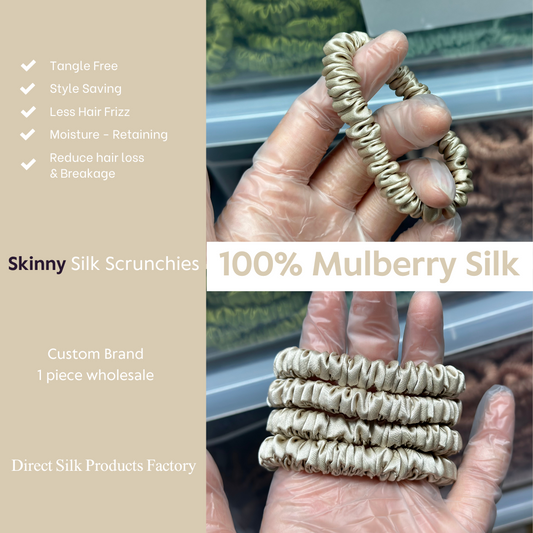 Light Beige Silk Scrunchie Skinny