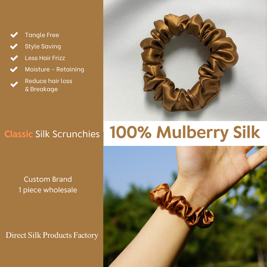 Light Coffee Silk Scrunchie Classic