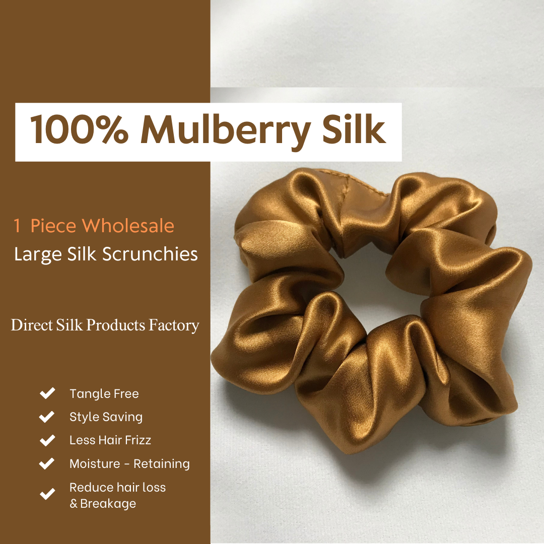 Light Coffee Silk Scrunchie Large
